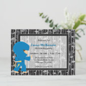 Thema voor verjaardag van Ninja Kaart (Staand voorkant)