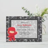 Thema voor verjaardag van Ninja Kaart (Staand voorkant)