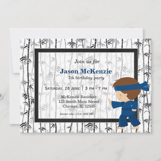 Thema voor verjaardag van Ninja Kaart (Voorkant)