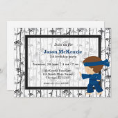 Thema voor verjaardag van Ninja Kaart (Voorkant / Achterkant)