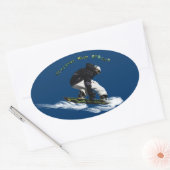 Thema voor wintersport in de wintersnede Cool Snow Ovale Sticker (Envelop)
