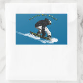 Thema voor wintersport in de wintersnede Cool Snow Rechthoekige Sticker (Tas)