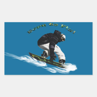 Thema voor wintersport in de wintersnede Cool Snow Rechthoekige Sticker