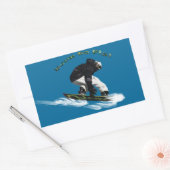 Thema voor wintersport in de wintersnede Cool Snow Rechthoekige Sticker (Envelop)