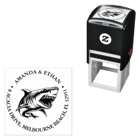 Thema voor witte haai  zelfinktende stempel (In situ)