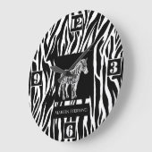 Thema voor zwart-wit gestreept Zebra Grote Klok (Hoek)