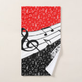 Thema voor zwarte en rode muziek bad handdoek (Handdoek)