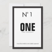 Thema voor zwarte en witte Mode 1ST Birthday Party Kaart (Achterkant)