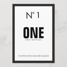 Thema voor zwarte en witte Mode 1ST Birthday Party Kaart