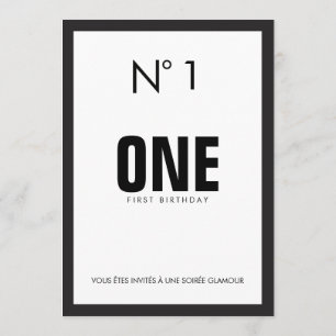 Thema voor zwarte en witte Mode 1ST Birthday Party Kaart