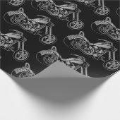 Thema voor zwarte en zilvermotoren cadeaupapier (Hoek)