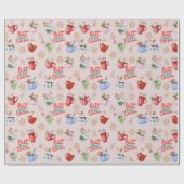 Thema warme chocolademelk, Kerstmis Cadeaupapier (Vlak)