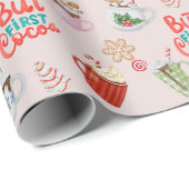 Thema warme chocolademelk, Kerstmis Cadeaupapier (Rol Hoek)
