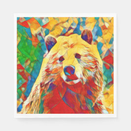 Thema waterverf digitale beren papieren servetten