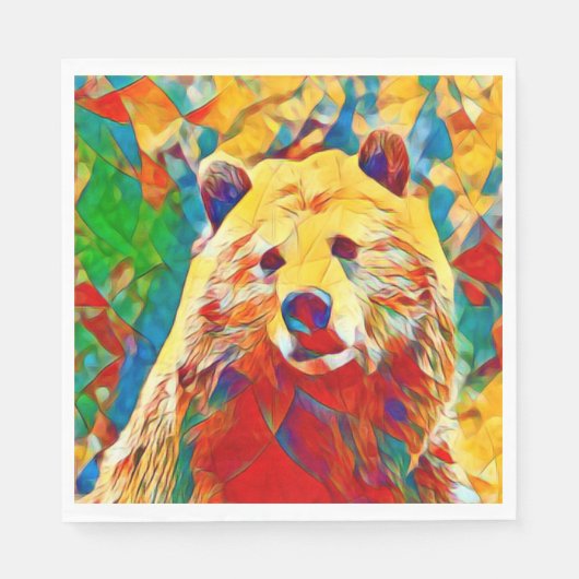 Thema waterverf digitale beren papieren servetten (Voorkant)