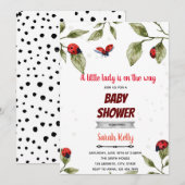 thema waterverf ladybug kaart (Voorkant / Achterkant)