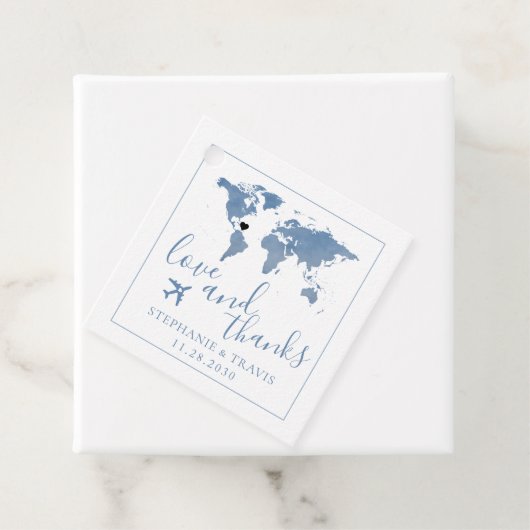 thema Wereldkaart reizen bestemming Bedankjes Labels (In situ)