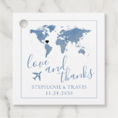 thema Wereldkaart reizen bestemming Bedankjes Labels (Voorkant)