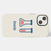 Thema wetenschap met bekerglas & reageerbuis iPhone hoesje (Achterkant horizontaal)