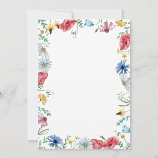 Thema wilde bloem meisje 1e verjaardag bloem eerst kaart (Achterkant)