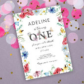 Thema wilde bloem meisje 1e verjaardag bloem eerst kaart