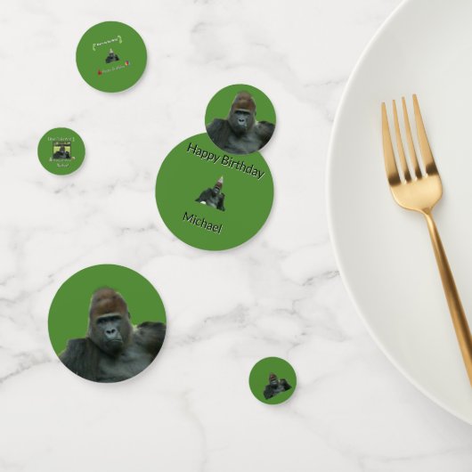 Thema: Wilde Groene Gorilla Feestje Confetti (Groep)