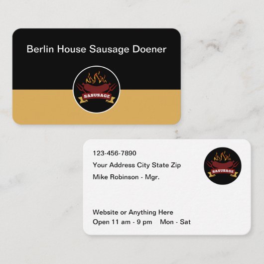 Thema worst barbeque restaurant visitekaartje (Voorkant / Achterkant)