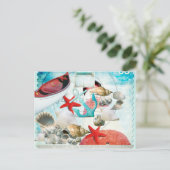 Thema zeehondenvarken Anchor Starfish Beach Briefkaart (Staand voorkant)