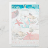 Thema zeehondenvarken Anchor Starfish Beach Briefpapier (Voorkant / Achterkant)