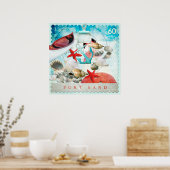 Thema zeehondenvarken Anchor Starfish Beach Poster (Keuken)