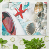 Thema zeehondenvarken Anchor Starfish Beach Theedoek (Gevouwen)