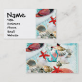 Thema zeehondenvarken Anchor Starfish Beach Visitekaartje (Voorkant / Achterkant)