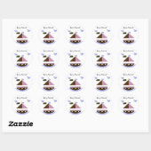 Thema zeilboot babyshower ronde sticker (Vel)