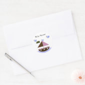 Thema zeilboot babyshower ronde sticker (Envelop)