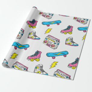  themaachtergrond met sneakers-radio-schaats cadeaupapier