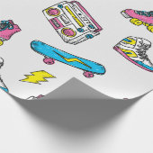  themaachtergrond met sneakers-radio-schaats cadeaupapier (Hoek)