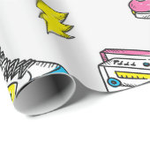  themaachtergrond met sneakers-radio-schaats cadeaupapier (Rol Hoek)