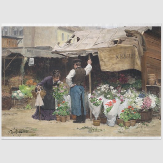  themadocument over de vliegenmarkt van Parijs Tissuepapier (Voorkant)