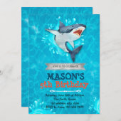 themafeënuitnodiging voor de ute shark kaart (Voorkant / Achterkant)