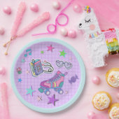 themafeest, roller schaats, muziek, sterren papieren bordje (Feest)