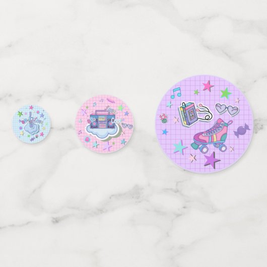 themalag van 80 jaar, roller schaats party confetti (Voorkanten)