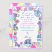 themalag van 80 jaar, roller schaats party kaart (Voorkant / Achterkant)