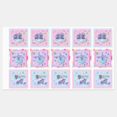 themapartickers, muziek, retro, verjaardag labels (Vel)