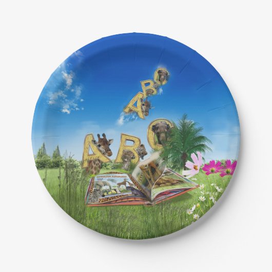 thema's ABC Capital Alphabet Papieren Bordje (Voorkant)