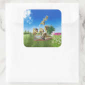 thema's ABC Capital Alphabet Vierkante Sticker (Tas)