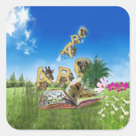 thema's ABC Capital Alphabet Vierkante Sticker