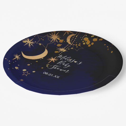 Thema's en sterren borden rond papier papieren bordje (Gekanteld)