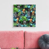 Thema's voor de viering van nachtfeesten canvas afdruk (Insitu (Woonkamer))