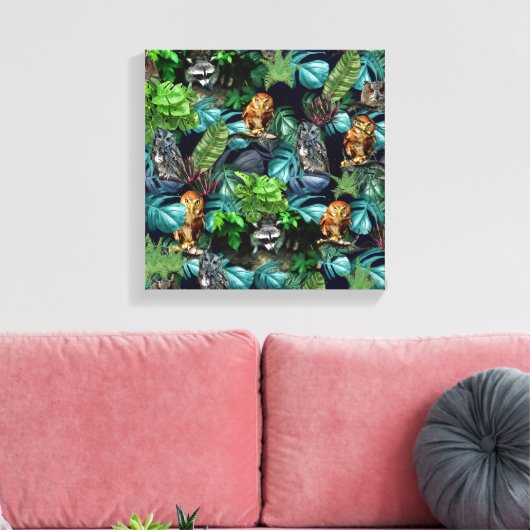 Thema's voor de viering van nachtfeesten canvas afdruk (Insitu (Woonkamer))