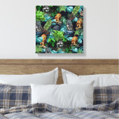 Thema's voor de viering van nachtfeesten canvas afdruk (Insitu (Slaapkamer))